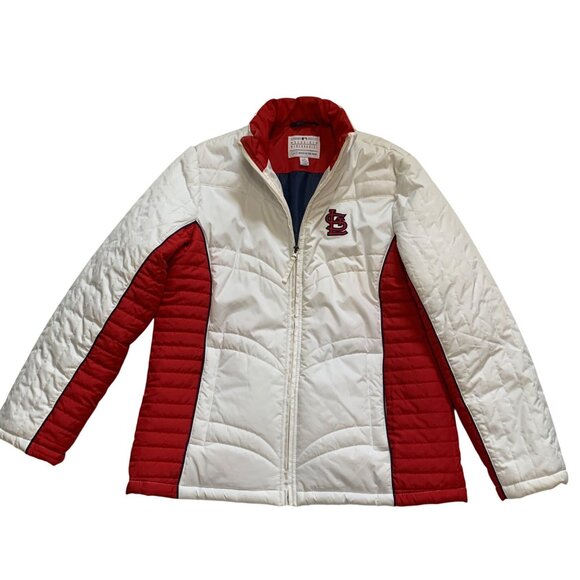G-III Sports by Carl Banks Women's Puffer St Louis Cardinals White Jacket Sz L - Picture 3 of 15